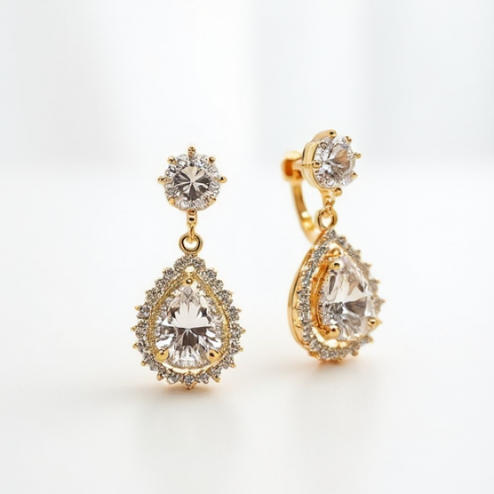 Sparkling Drop Earrings with Cubic Zirconia
