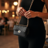 Quilted Chain Shoulder Bag with Gold Chain