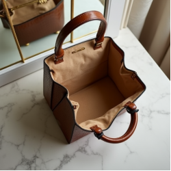 Structured Top-Handle Bag in Crocodile Pattern
