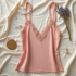 Lace Ribbon Cami Top with Lace Trim