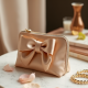 Satin Pouch Bag with Bow Accent