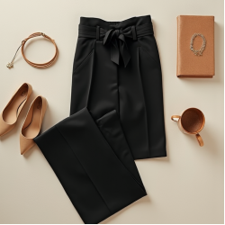 Tailored Paperbag Pants with Matching Belt