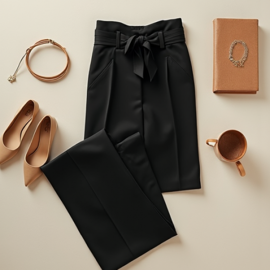Tailored Paperbag Pants with Matching Belt