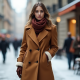 Faux Fur Peacoat with Shearling Trim