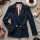 Double-Breasted Blazer with Gold Buttons