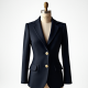 Textured Blazer with Gold Buttons