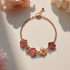Enamel Charm Bracelet with Floral Charm