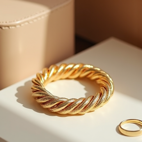 Gold-Plated Chain Bracelet with Twisted Detail