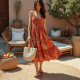Boho Sundress with Ruffle Hem