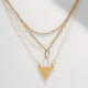 Minimalist Layered Necklace in Geometric Shape