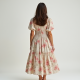 Floral Peasant Dress with Puffed Sleeves