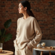 Knitted Knit Sweater Top in Solid Neutral