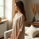 Striped Tunic Top in Solid Neutral