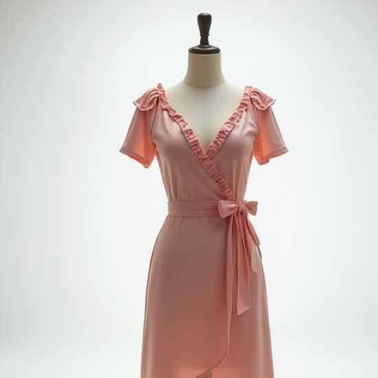 Wrap Cocktail Dress in Pastel Shades