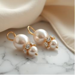 Pearl Accent Drop Earrings with Freshwater Pearl