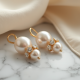 Pearl Accent Drop Earrings with Freshwater Pearl