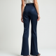 Casual Flare Jeans in Pleated Satin