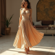 Wrap Maxi Skirt in Pleated Satin