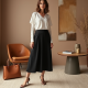 Cropped Midi Skirt with Side Slit