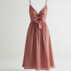 Chiffon Slip Dress with Bow Accent