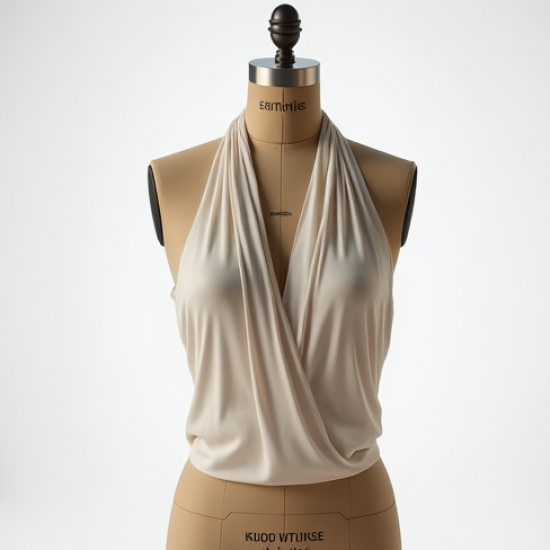 Sleeveless Halter Neck Top in Solid Neutral