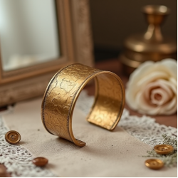 Textured Cuff Bracelet in Antique Finish