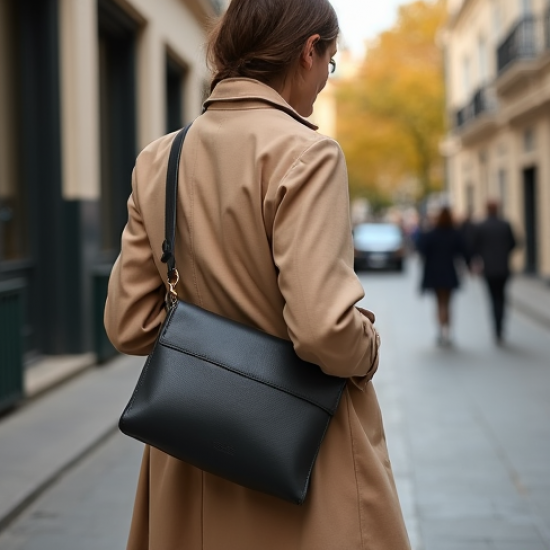 Minimalist Shoulder Bag in Two-Tone Color
