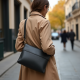Minimalist Shoulder Bag in Two-Tone Color