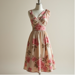 Floral One-Shoulder Dress with V-Neckline