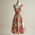 Floral One-Shoulder Dress with V-Neckline