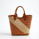 Woven Woven Basket Bag in Two-Tone Color