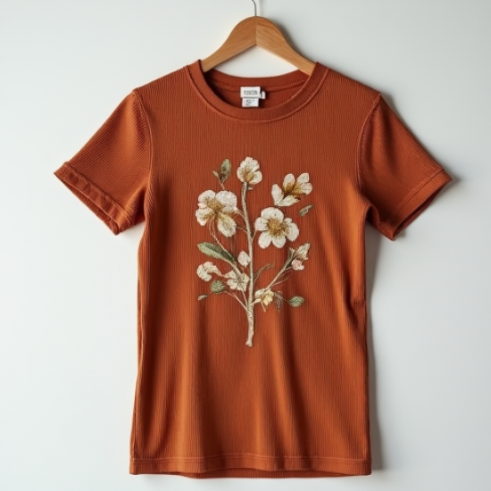 Casual Ribbed Tee in Vintage Floral