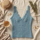 Crochet Cami Top with V-Neck
