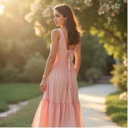 Tiered Tiered Midi Dress in Pastel Shades