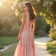 Tiered Tiered Midi Dress in Pastel Shades