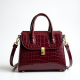 Faux Leather Shoulder Bag in Crocodile Pattern