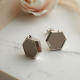 Silver-Tone Hoop Earrings in Geometric Shape