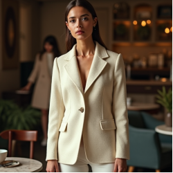 Casual Bouclé Jacket with Notch Lapel