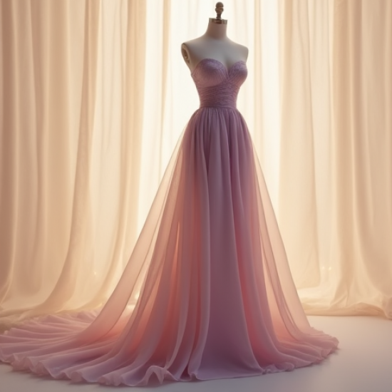 Ethereal Evening Gown in Pastel Shades