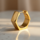 Gold-Plated Hoop Earrings in Geometric Shape