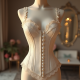 Lace Corset Top with Pearl Buttons