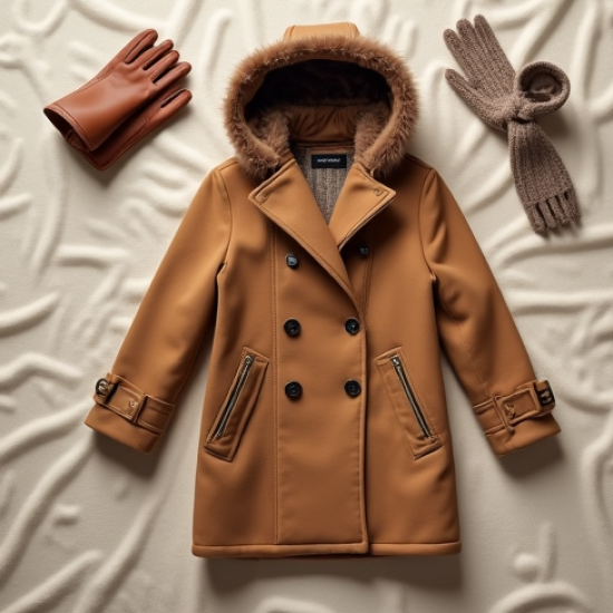 Faux Fur Peacoat with Hood