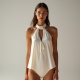 Chic Halter Neck Top with Bow Detail