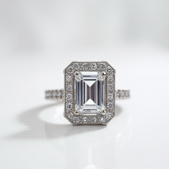 Rhinestone Cocktail Ring with Cubic Zirconia