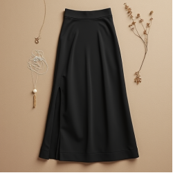 Cropped Midi Skirt with Side Slit