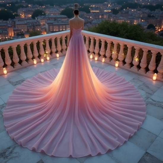Ethereal Evening Gown in Pastel Shades