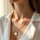 Minimalist Layered Necklace in Geometric Shape