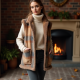 Plaid Faux Fur Vest with Deep Pockets