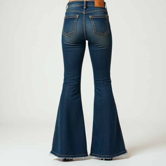 High-Waisted Flare Jeans with Raw Hem