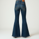 High-Waisted Flare Jeans with Raw Hem